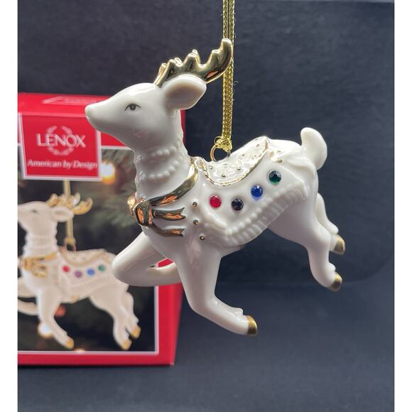 Lenox Holiday Gems Reindeer Christmas Ornament. 4.2” Never Used. New in Box. - Picture 1 of 5